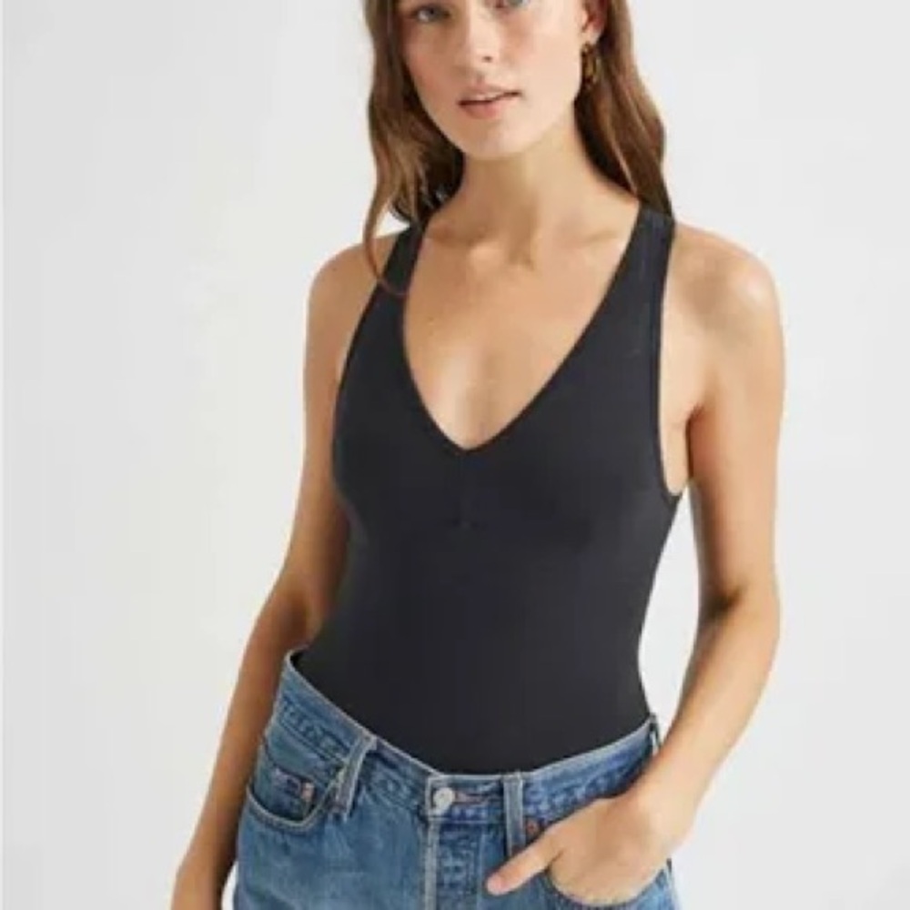 Richer Poorer V-neck bodysuit navy blue medium